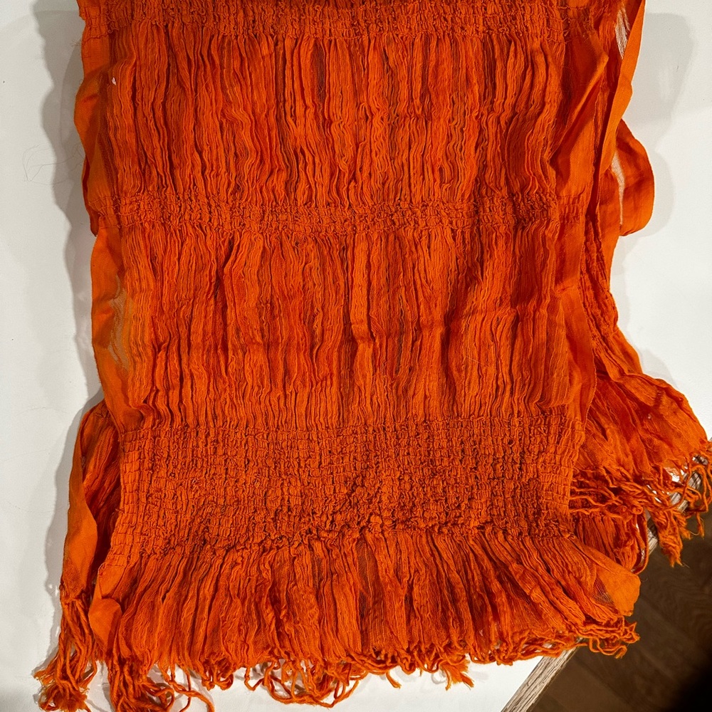 NWT Armani Vibrant Orange Textured Scarf